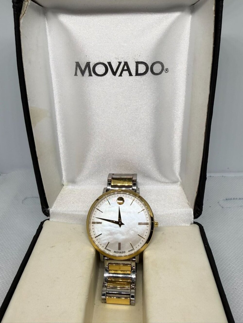 Movado Ultra Slim Women's Two-Tone Stainless Steel Gold Watch 24273462